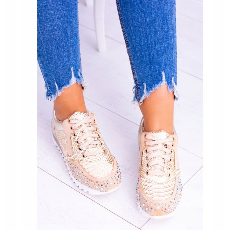 Zlatne ženske sportske cipele sa šljokicama Lu Boo Infinitiale zlatna 2