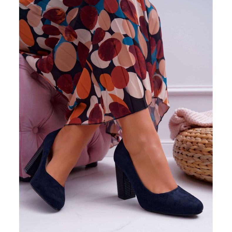 Ženske pumpe Sergio Leone PB200 Suede Navy Blue Selva mornarsko plava 2