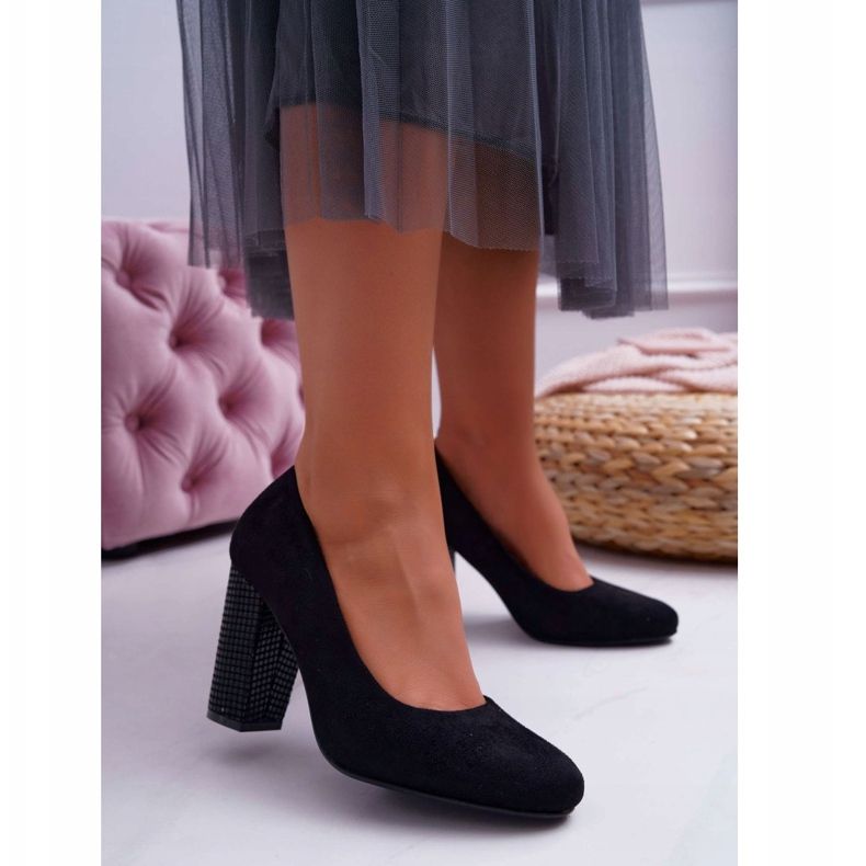 Ženske pumpe Sergio Leone PB200 Suede Crna Selva crno 1