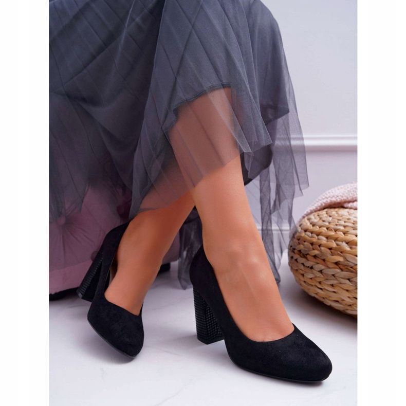 Ženske pumpe Sergio Leone PB200 Suede Crna Selva 2