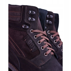 Neex Crne kožne muške tople čizme Grigor crno 1