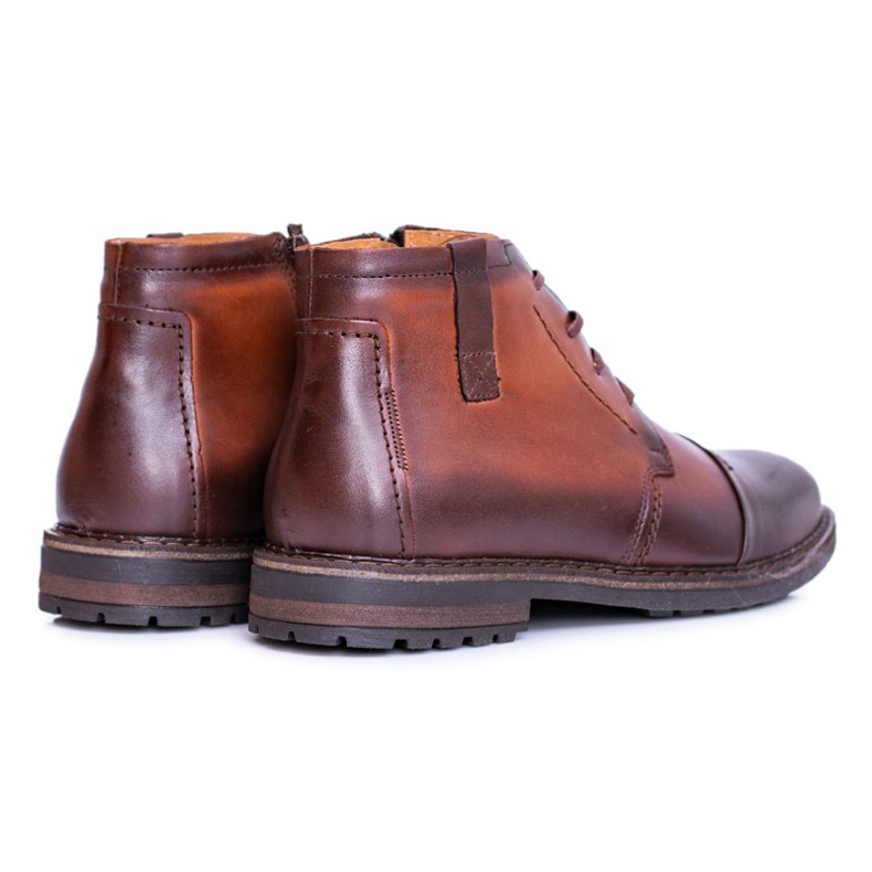 Joker Muške čizme Poljske kožne čizme Cognac Testo smeđa 2