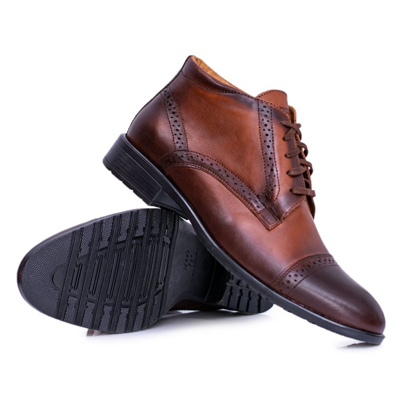 Joker Muške tople čizme poljske kožne čizme Cognac Columbs smeđa 2