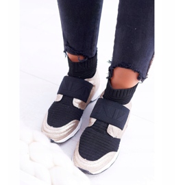 Ženske sportske cipele Lu Boo s čarapom zlatni sjaj Phantom crna višebojan žuta boja 1