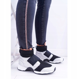 Ženske sportske cipele Lu Boo s čarapom Srebrni sjaj Phantom crna siva višebojan 2