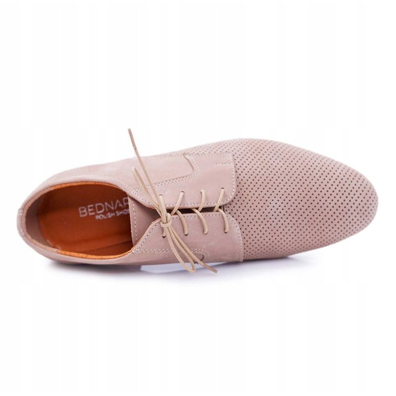 Bednarek Polish Shoes Muška obuća Bedgarek Nubuck Ažur Bež Hermes 1