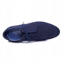 Bednarek Polish Shoes Muške broge Bednarek Nubuck Openwork Navy Blue Hermes tamnoplava 2