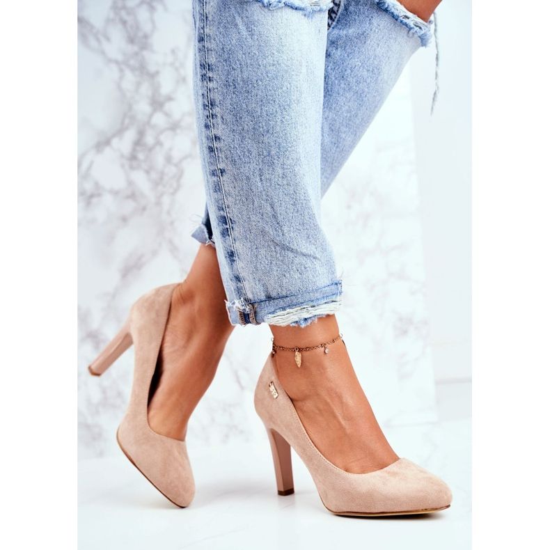 Ženske pumpe na petu Suede Bež Sergio Leone Campbell 1