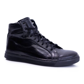 Bednarek Polish Shoes Muške kožne tenisice Bednarek Black Edys crna 1