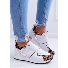 Ženske sportske cipele s uzorkom leoparda bijele boje Fippo bijela 3