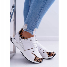Ženske sportske cipele s uzorkom leoparda bijele boje Fippo bijela 4
