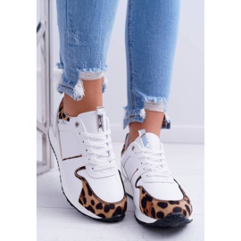 Ženske sportske cipele s uzorkom leoparda bijele boje Fippo bijela 5