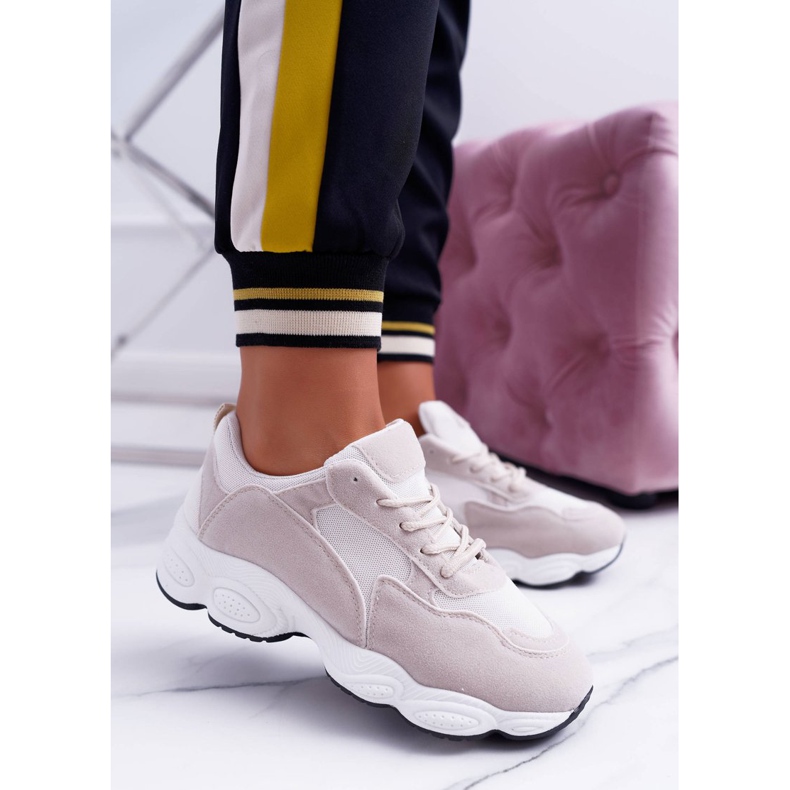 NFR Ženske sportske cipele od antilopa bež i bijela lizalica smeđa 2