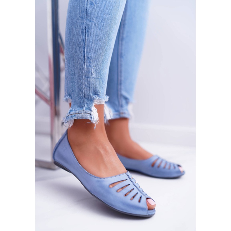 Ženske balerinke Maciejka Koža Svijetloplava 03497-33 1
