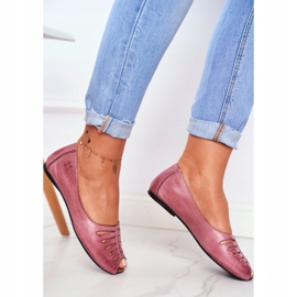 Ženske balerinke Maciejka Kožna Ružičasta 03497-15 2