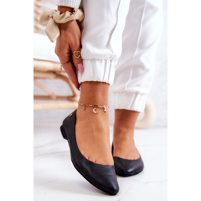 Maciejka Kožne Crne Ženske Balerine 04100 crno 2