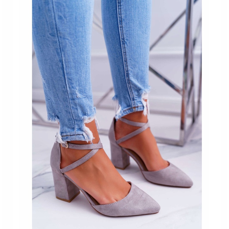 PS1 Ženske pumpe na petu u Spitz Grey Cosmu siva 1