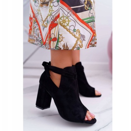 Vinceza Crne čizme Sandale na šipci Otvoreni prsti Sivi crna 1