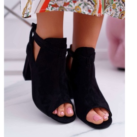 Vinceza Crne čizme Sandale na šipci Otvoreni prsti Sivi crno 2