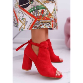 Vinceza Crvene čizme Sandale na šipki Otvoreni prsti Sivi crvena 1