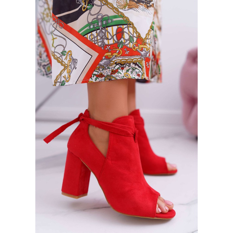 Vinceza Crvene čizme Sandale na šipki Otvoreni prsti Sivi crvena 1