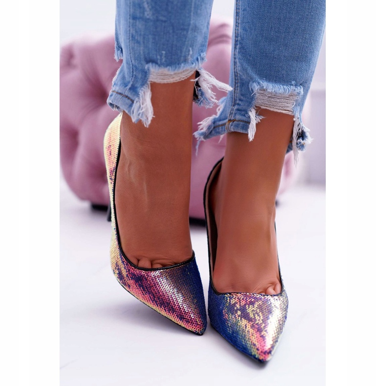 PS1 Ženske štikle Iridescent sa šljokicama CrazyStuff crna 2