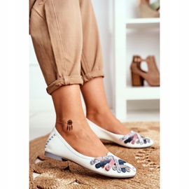 Ženske balerinke Maciejka koža bijela 01358 2