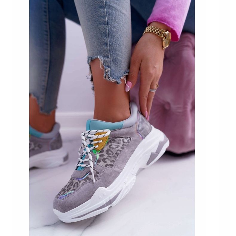 FC1 Ženske sportske cipele Cabana s visokim potplatom siva 1