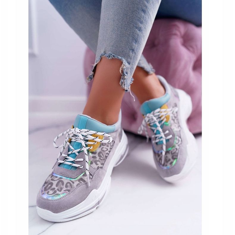 FC1 Ženske sportske cipele Cabana s visokim potplatom siva 2