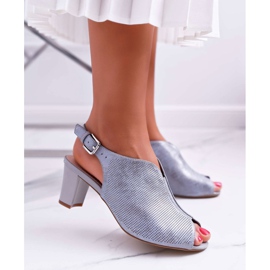 Ženske sandale na visoku petu Sergio Leone SK800 siva Fanfara 1