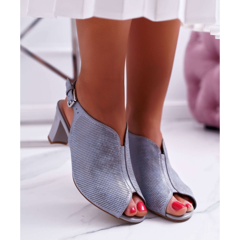 Ženske sandale na visoku petu Sergio Leone SK800 siva Fanfara 2