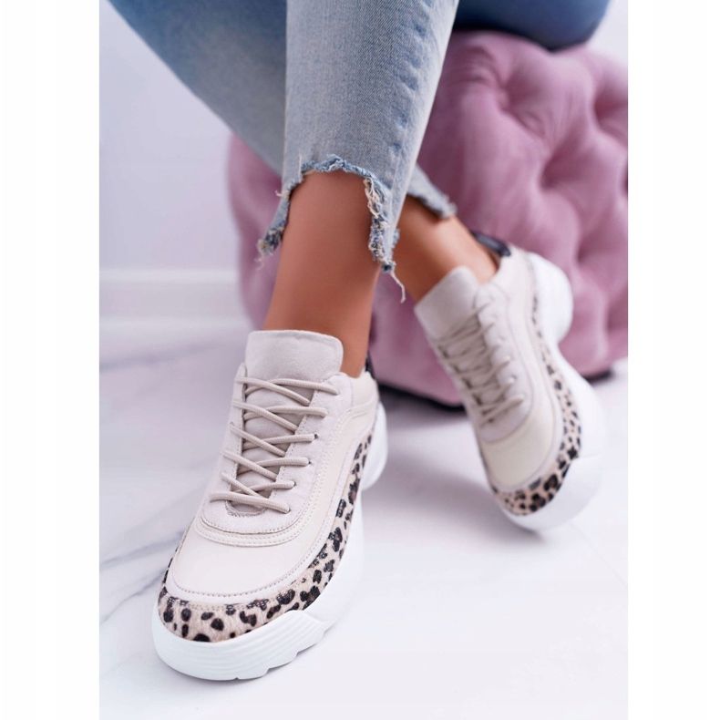 FC1 Ženske sportske cipele Leopard Debora bež smeđa 2