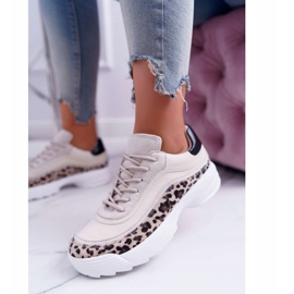 FC1 Ženske sportske cipele Leopard Debora bež smeđa 1