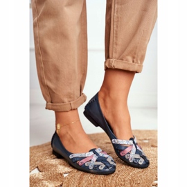 Ženske balerinke Maciejka kožna tamnoplava 01358 1