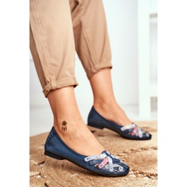 Ženske balerinke Maciejka kožna tamnoplava 01358 2