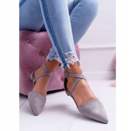 PS1 Ženske balerinke od sivog antilopa u Spitz Medeni siva 2