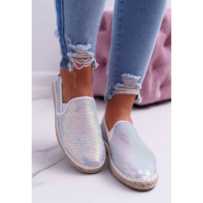 Ženske espadrile Big Star Iridescent Sequins White DD274A162 bijela 1