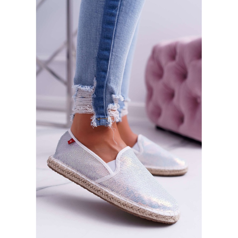 Ženske espadrile Big Star Iridescent Sequins White DD274A162 bijela 2