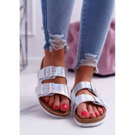 Ženske srebrne papuče Big Star DD274134 siva 2