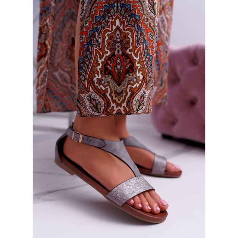 Ženske sandale ravne Sergio Leone SK020 Siva Magra 1