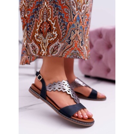 Ženske sandale sa ravnim dnom Sergio Leone SK011 Crna Lirielle 1