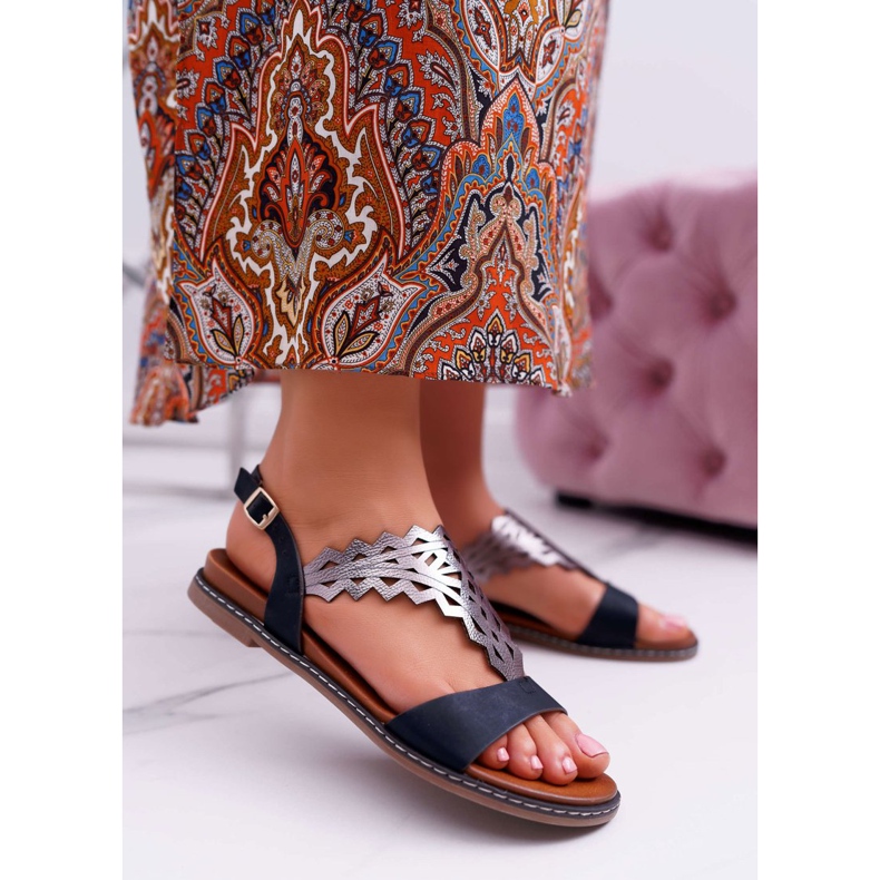 Ženske sandale sa ravnim dnom Sergio Leone SK011 Crna Lirielle 1