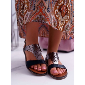 Ženske sandale sa ravnim dnom Sergio Leone SK011 Crna Lirielle 2