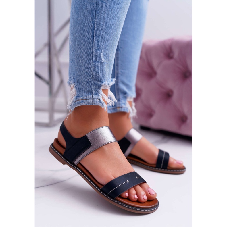 Ženske sandale sa ravnim dnom Sergio Leone SK014 Crna Agrina 1