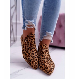 Lu Boo čizme s izrezima Leopard Chelsea smeđa 2