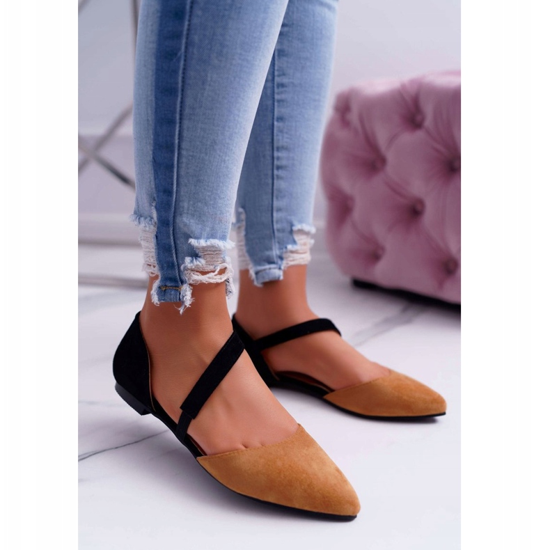 Lu Boo balerina u Spitz Camel Carana Suede smeđa 1