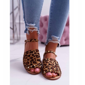 Ženske sandale Lu Boo Suede Leopard Silena smeđa 2