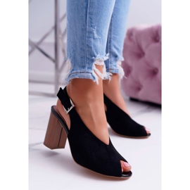 EVE Ženske sandale Suede Black Celian crno 1