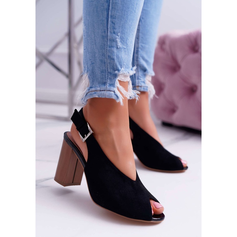 EVE Ženske sandale Suede Black Celian crna 1