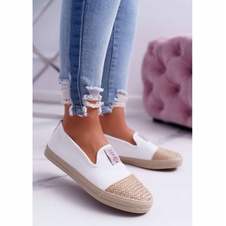 Cross Jeans Ženske traperice s espadrilama Cross Cross White DD2R4044 bijela 1